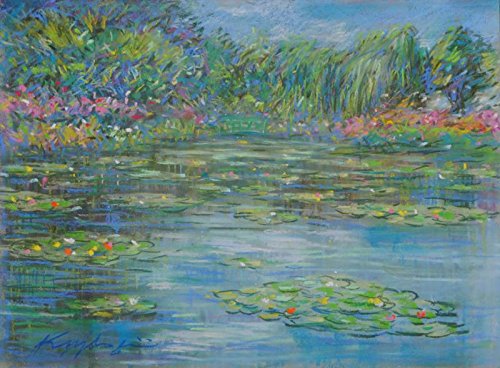Amazon | モネ 睡蓮 花 絵画 風景画 パステル画 フランス